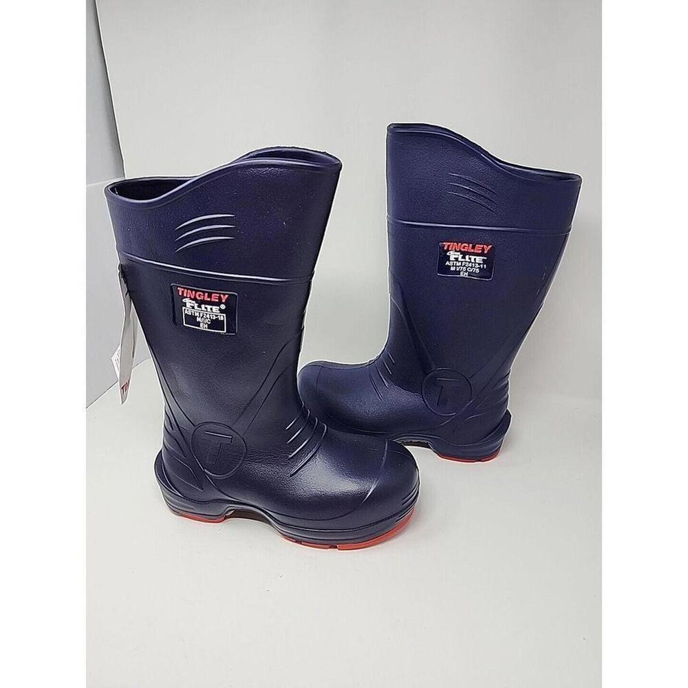 Tingley Flite ChevronPlus Knee Boots for Men and Women M6 W8 Blue Red Steel Toes - Picture 2 of 6